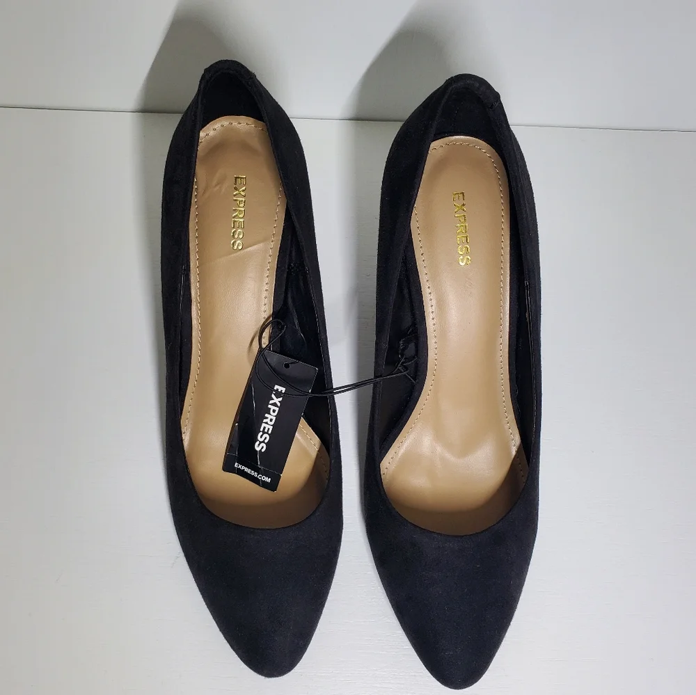 Classic Black Wedge Pumps - Express